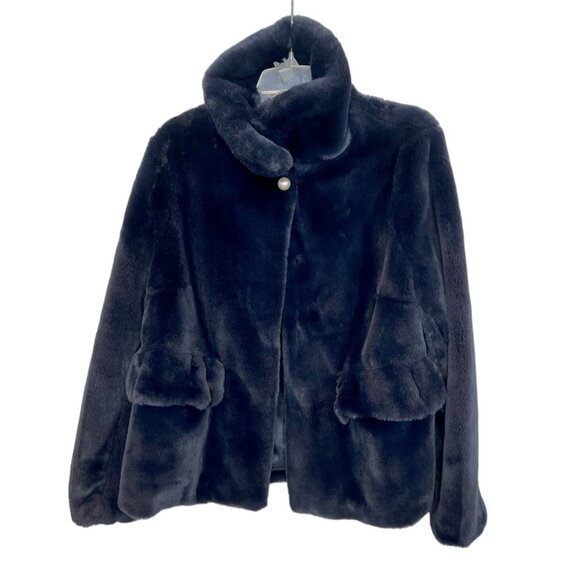 Gal Meets Glam Collection Blue Reese Faux Fur Jacket NWOT - size M - Picture 2 of 6